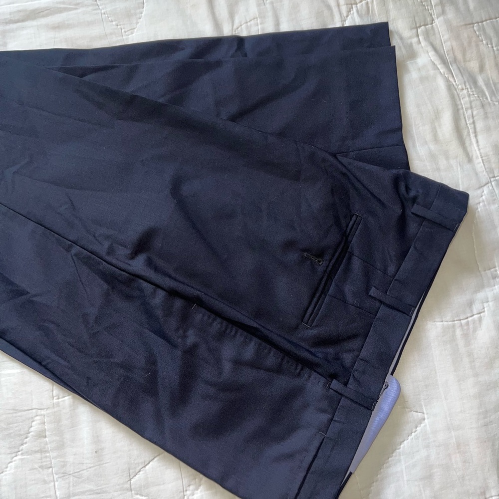 Classic navy wool dress trouser